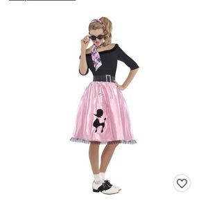 Womens Sockhop Poodle Skirt Costume Dress